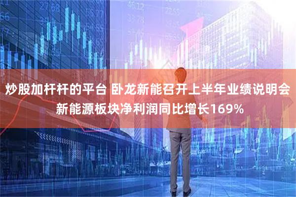 炒股加杆杆的平台 卧龙新能召开上半年业绩说明会 新能源板块净利润同比增长169%